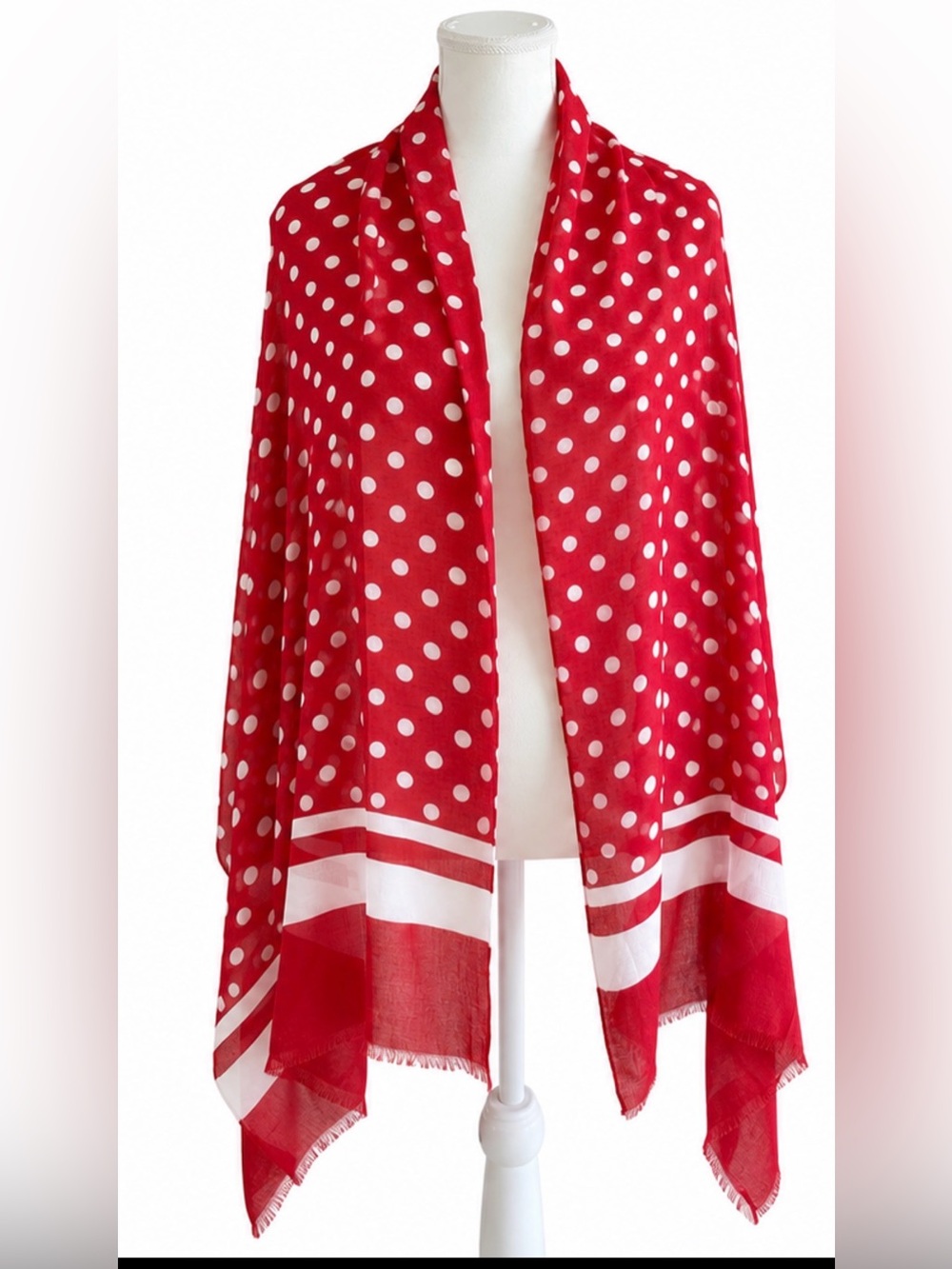 NWT Talbots Red Polka Dot Shawl - Women's Lightweight Wrap
